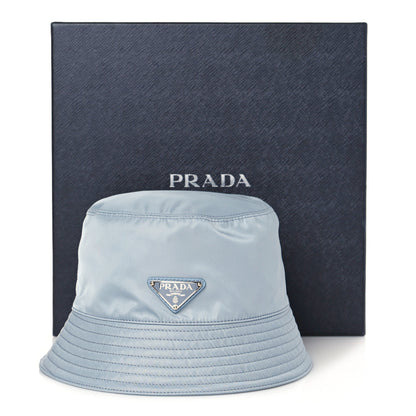 Prada Re-Nylon Metal Triangle Logo Womens Bucket Hat M Fiordaliso 9 of 9