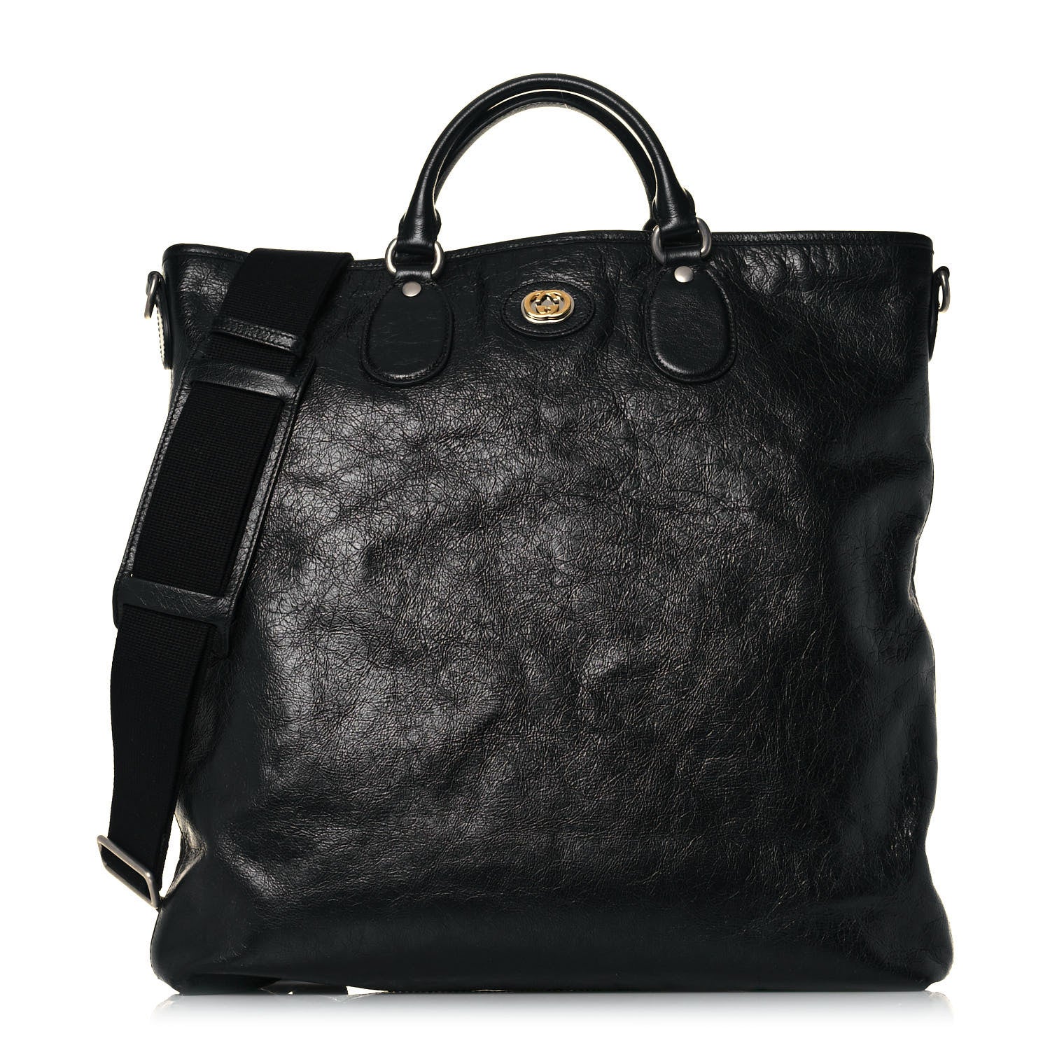 Gucci Fluffy Calfskin Morpheus Tote Bag Black 1 of 12