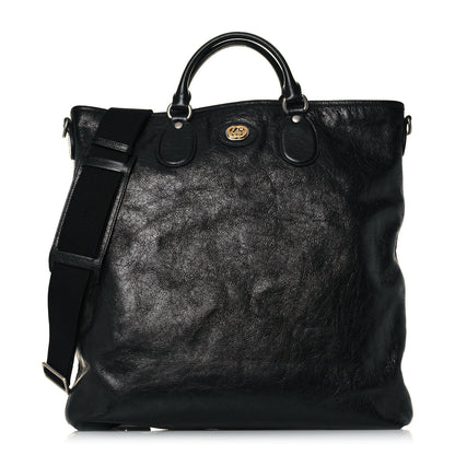Gucci Fluffy Calfskin Morpheus Tote Bag Black 1 of 12
