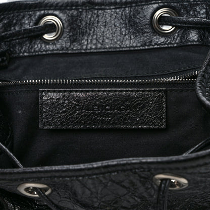 Balenciaga Agneau Silver Metallic Edge Hardware Backpack Black 5 of 10