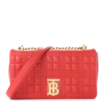Burberry Lambskin Quilted Small Lola Bag Bright Red 1 of 9