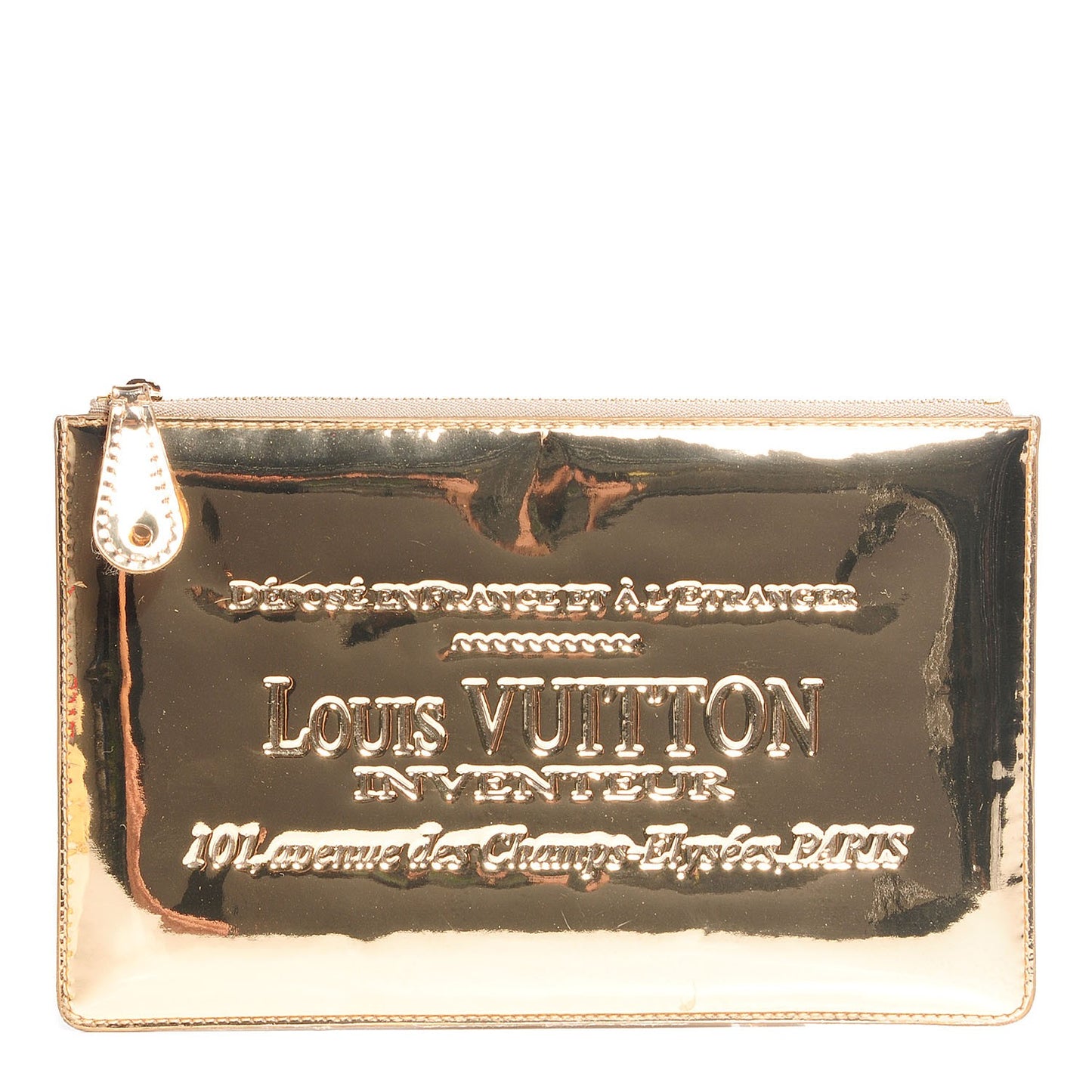 Monogram Miroir Inventeur Pochette Plat Dore Gold