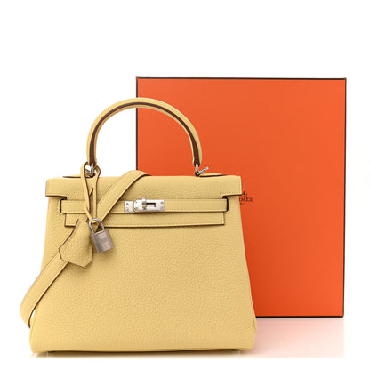 Hermes Togo Kelly Retourne 25 Jaune Poussin 11 of 11