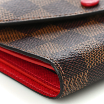 Louis Vuitton Damier Ebene Victorine Wallet Red 8 of 10