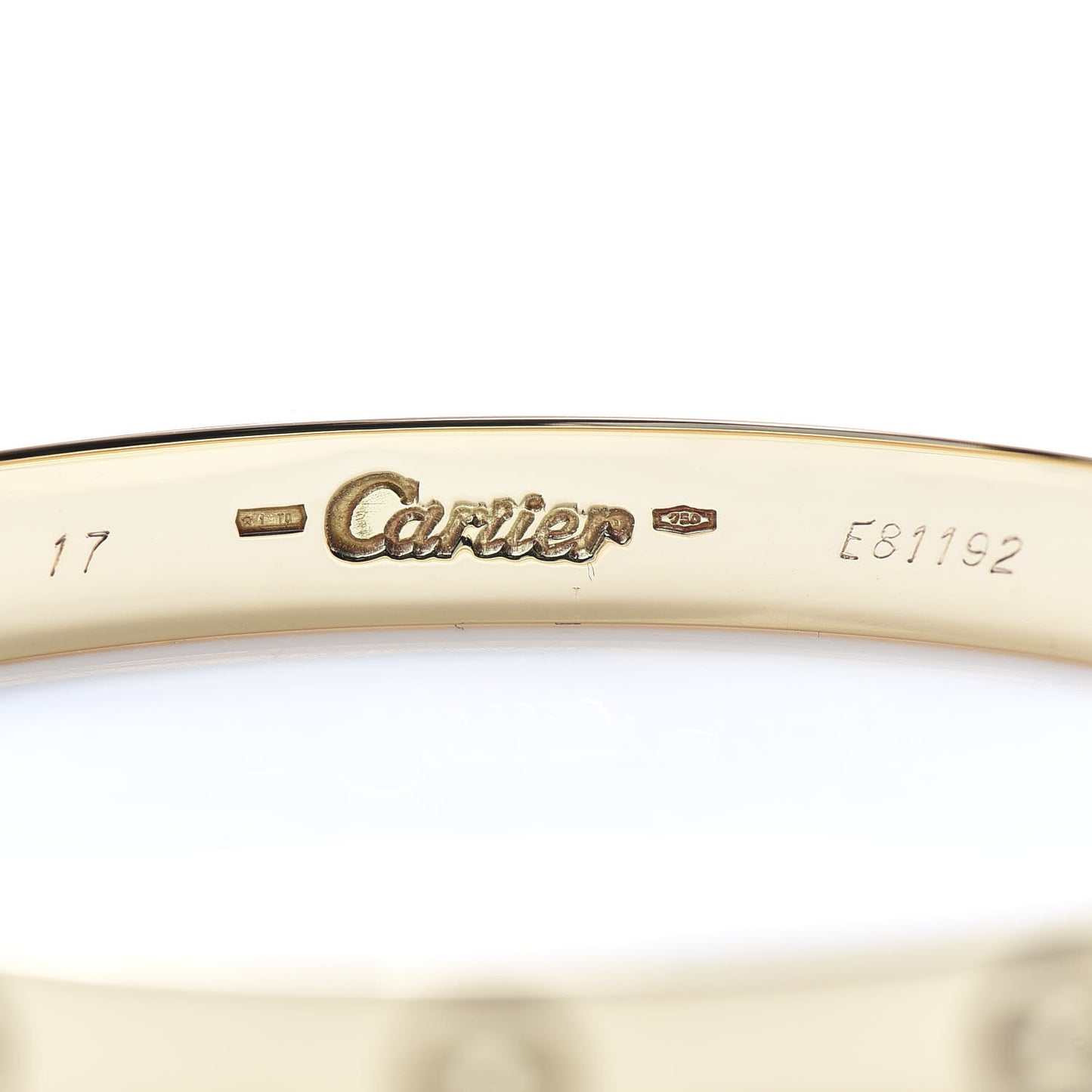 18K Yellow Gold LOVE Bracelet 17