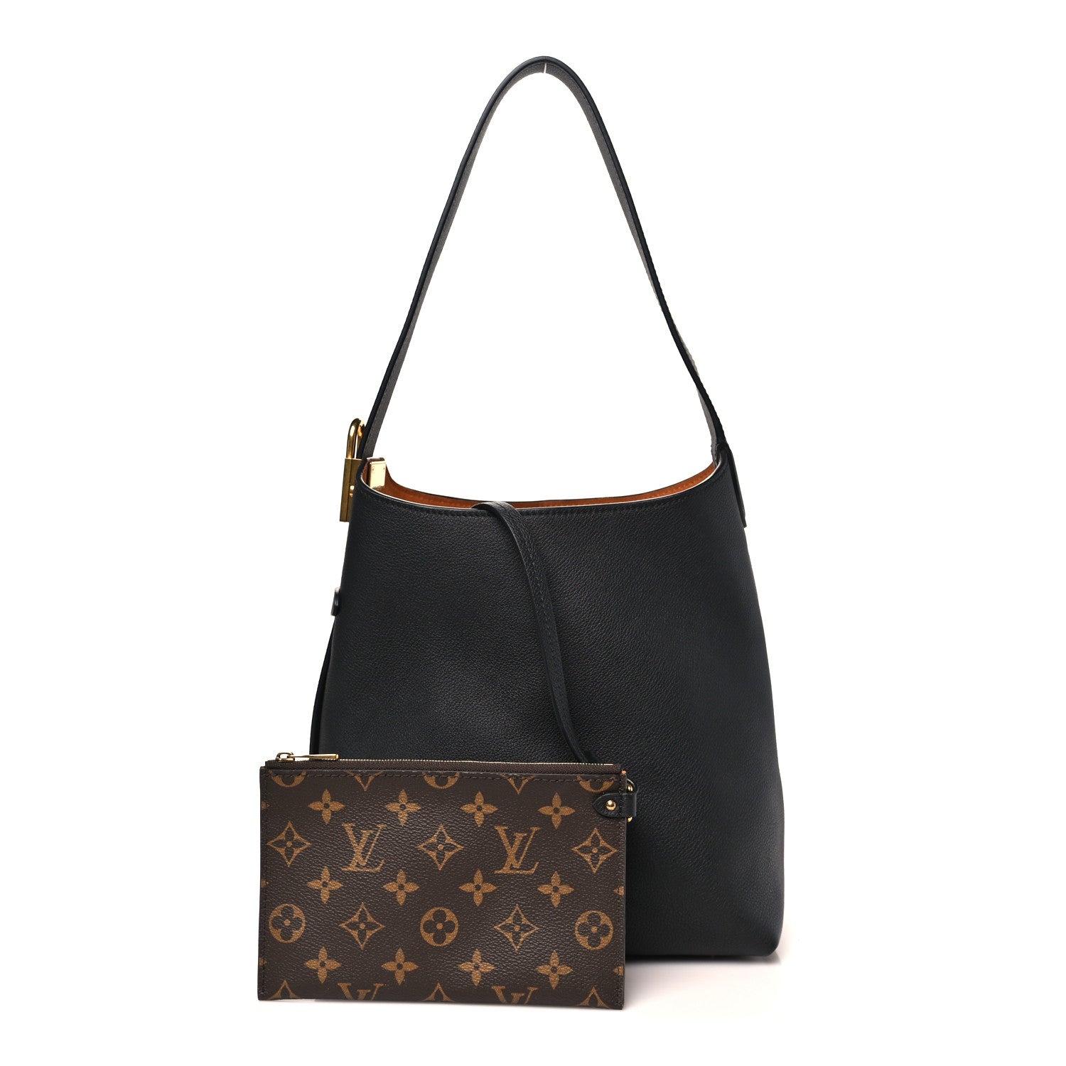 Louis Vuitton Grained Calfskin Low Key Hobo PM Black 3 of 10