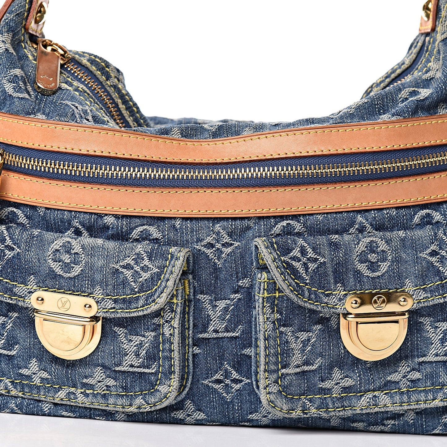 Monogram Denim Baggy PM Blue