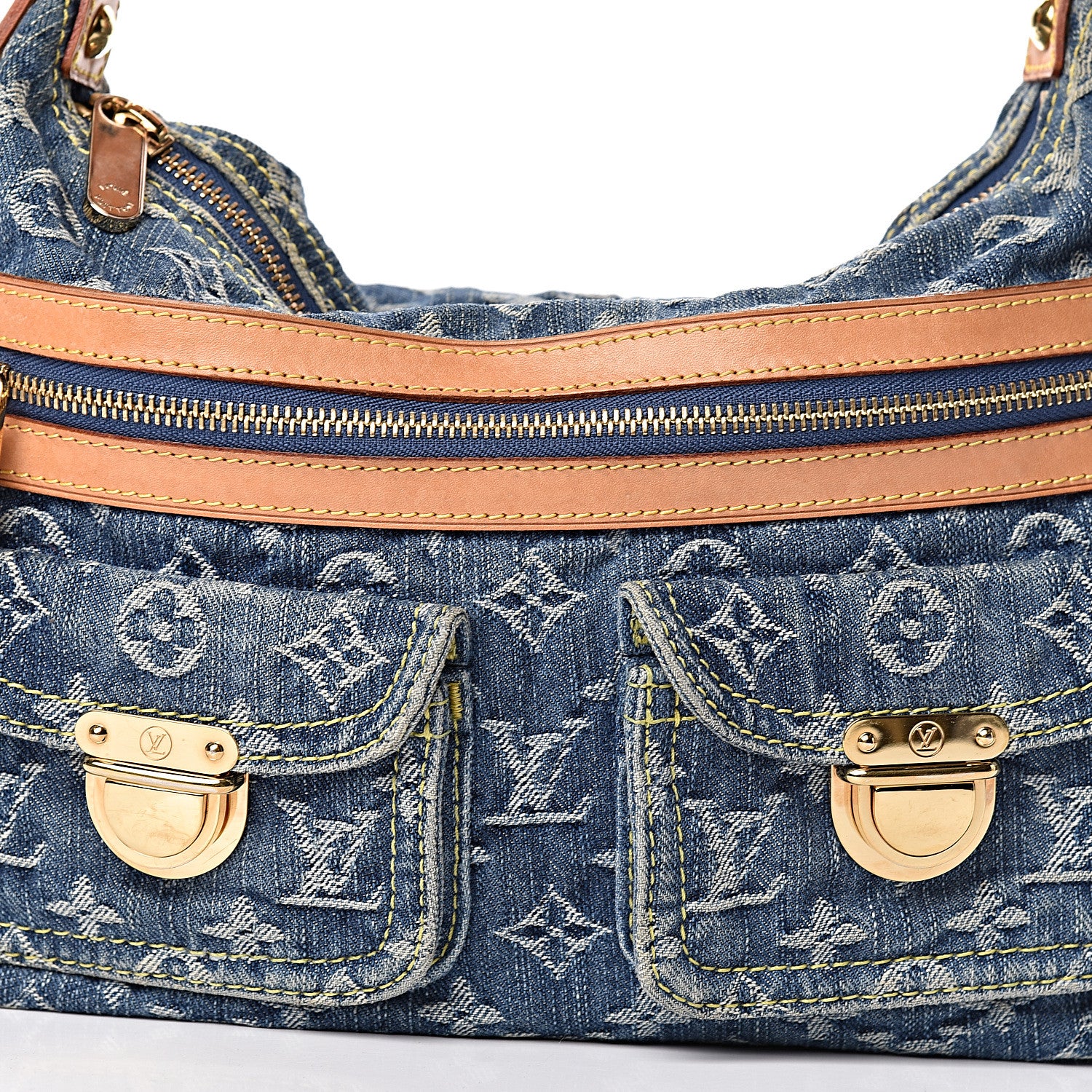 Louis Vuitton Monogram Denim Baggy PM Blue 7 of 10