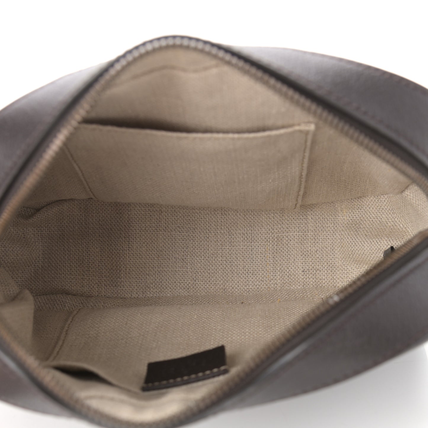 Textured Calfskin Web Small Webby Bee Shoulder Bag Brown Coffee
