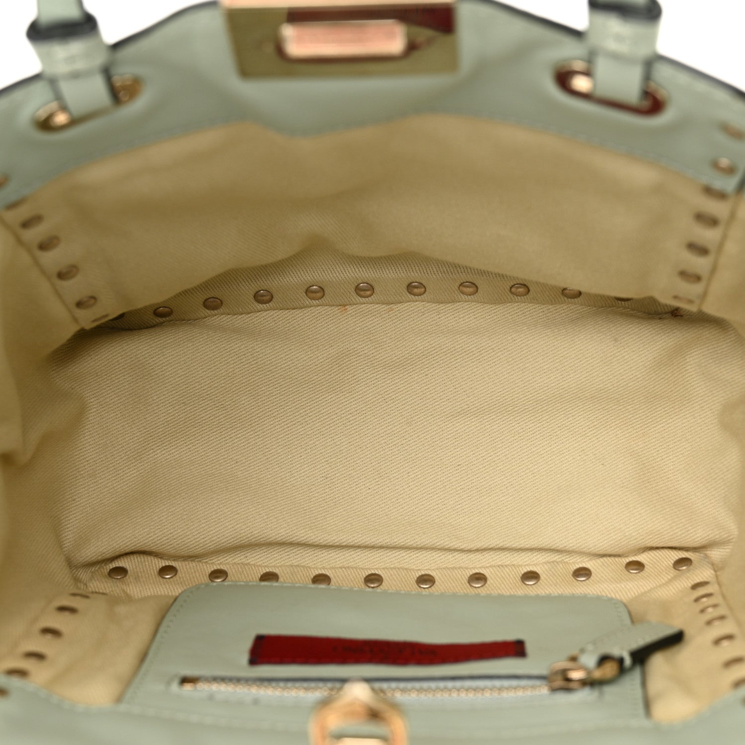 Valentino Garavani Vitello Mini Rockstud Tote Green Tea Sorbet 5 of 10