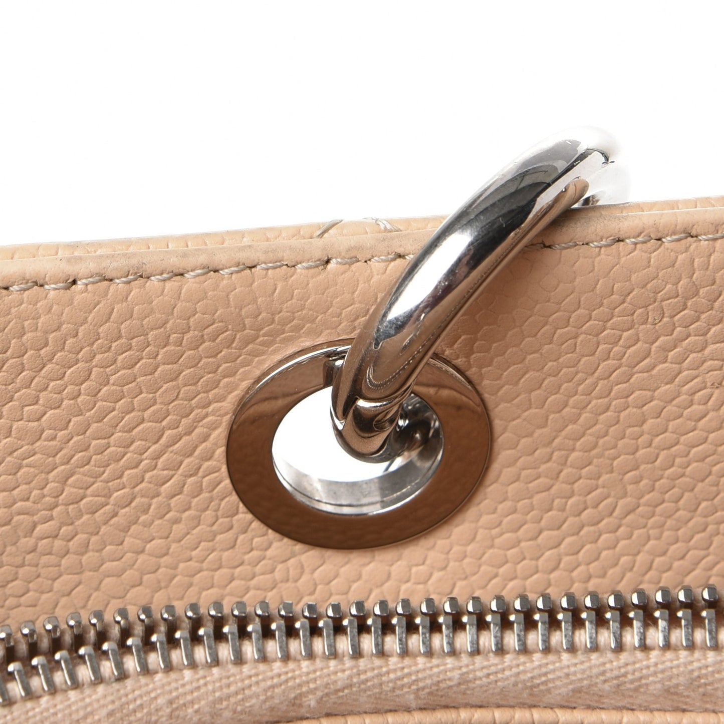 Caviar Quilted Grand Shopping Tote GST Beige Clair