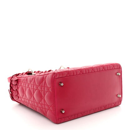 Christian Dior Lambskin Cannage Bow Medium Lady Dior Fuchsia 4 of 10