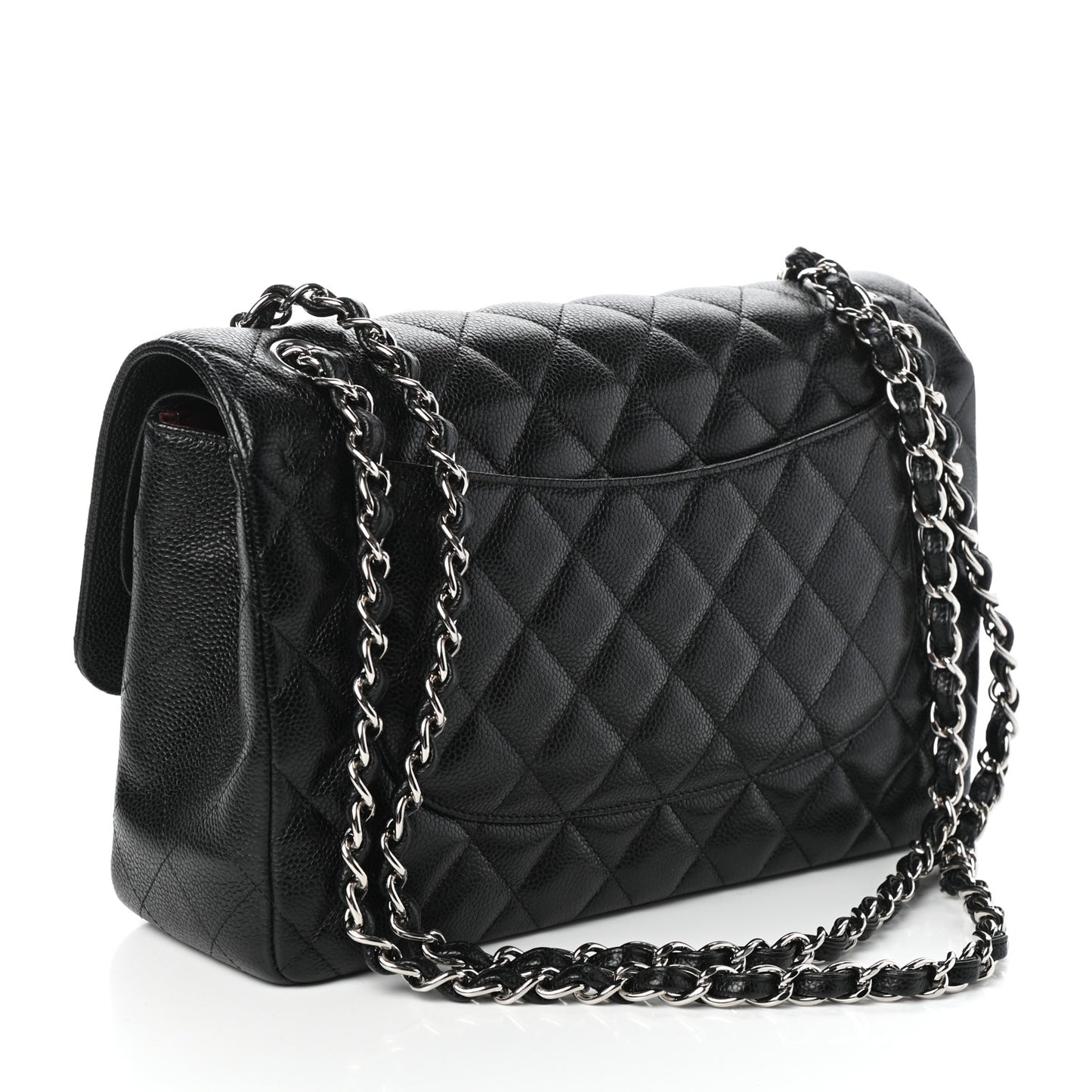 Caviar Quilted Jumbo Double Flap Black