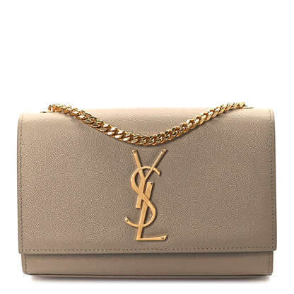 Saint Laurent Grain De Poudre Small Monogram Kate Satchel Dark Beige 1 of 11