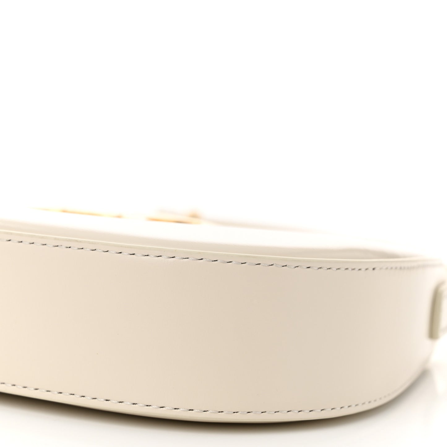 Shiny Calfskin Medium Tilly Triomphe Shoulder Bag Rice