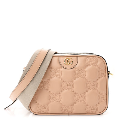 Gucci Calfskin GG Matelasse Small Shoulder Bag Pink Sand Natural 1 of 11
