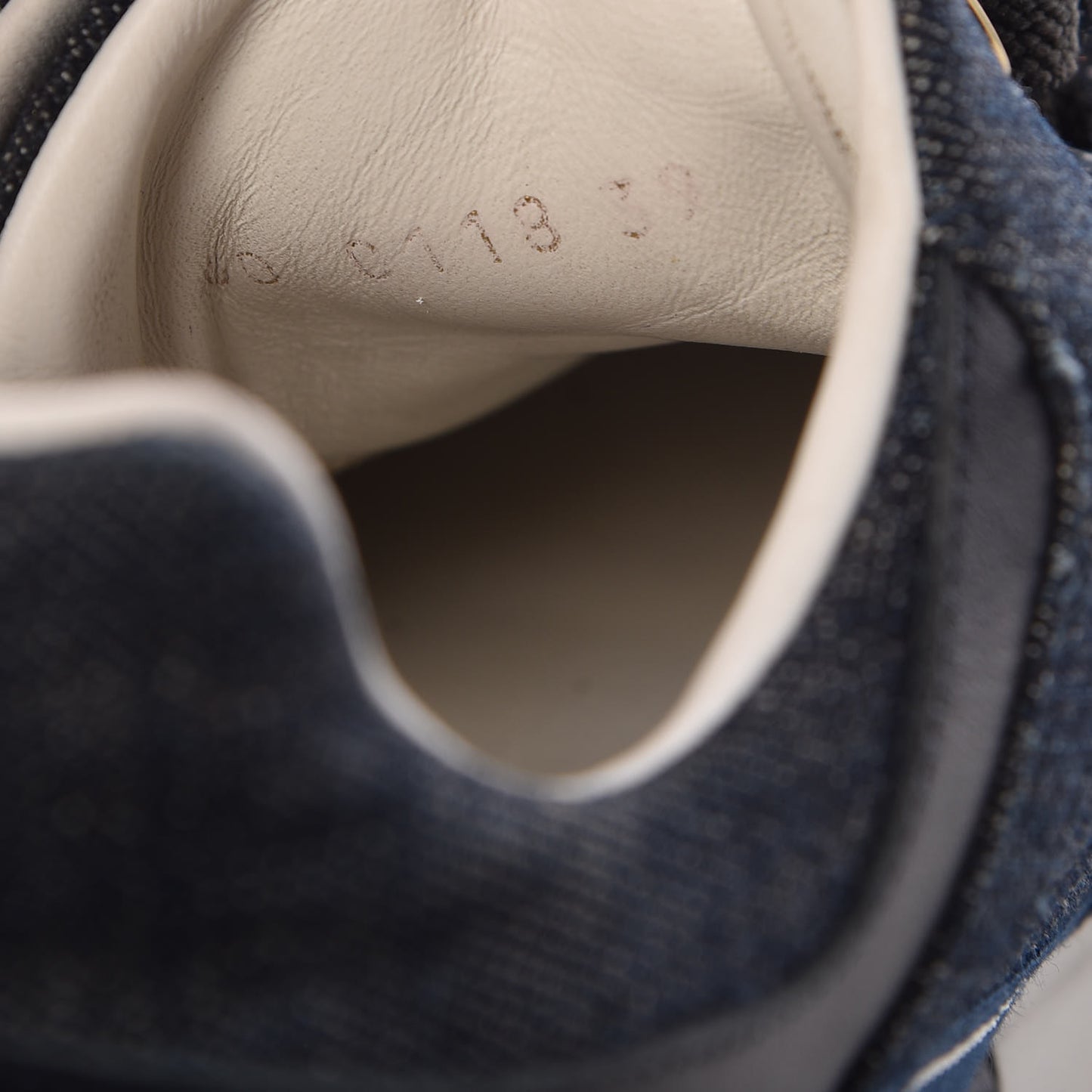 Monogram Denim Run Away Sneakers 39 Blue