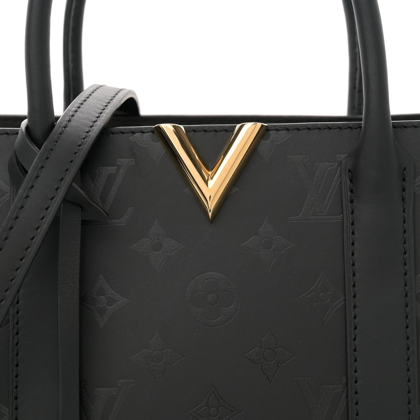 Monogram Cuir Plume Very Tote MM Black