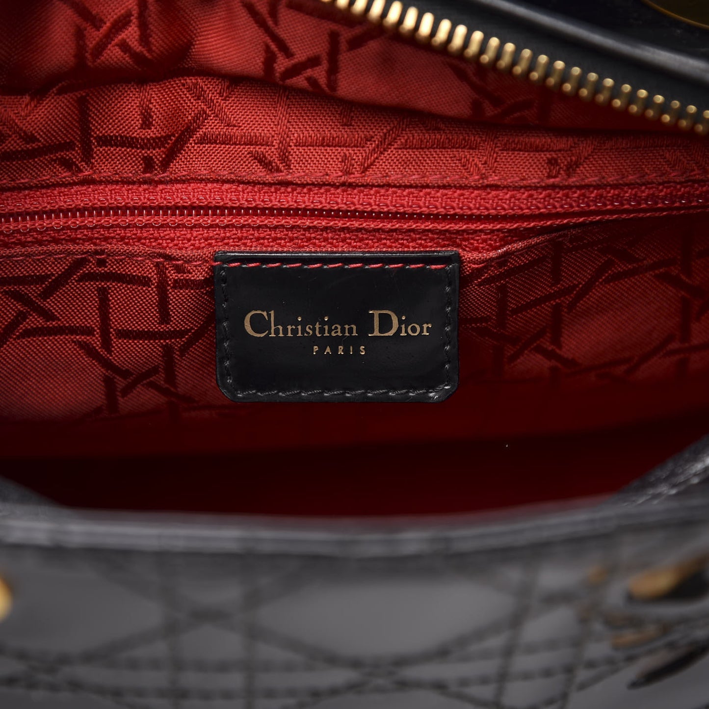Patent Cannage Medium Lady Dior Black