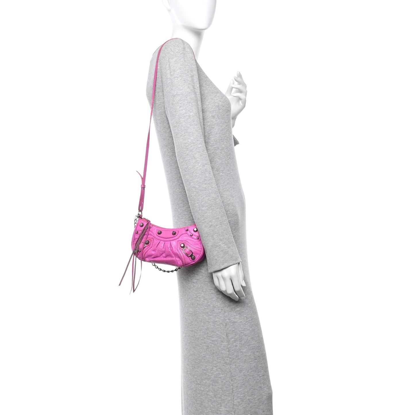 Agneau Arena Le Cagole Mini Purse With Chain Lipstick Pink