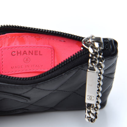 Chanel Calfskin Quilted Cambon Key Pouch Black 6 of 7