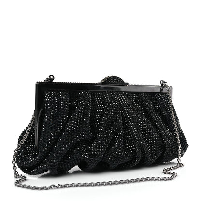 Judith Leiber Satin Swarovski Crystal Natalie Clutch Black 3 of 9