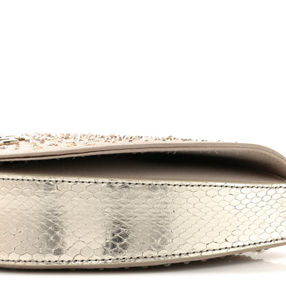 Gucci Satin Crystal Half Moon Chain Shoulder Bag Beige 10 of 11