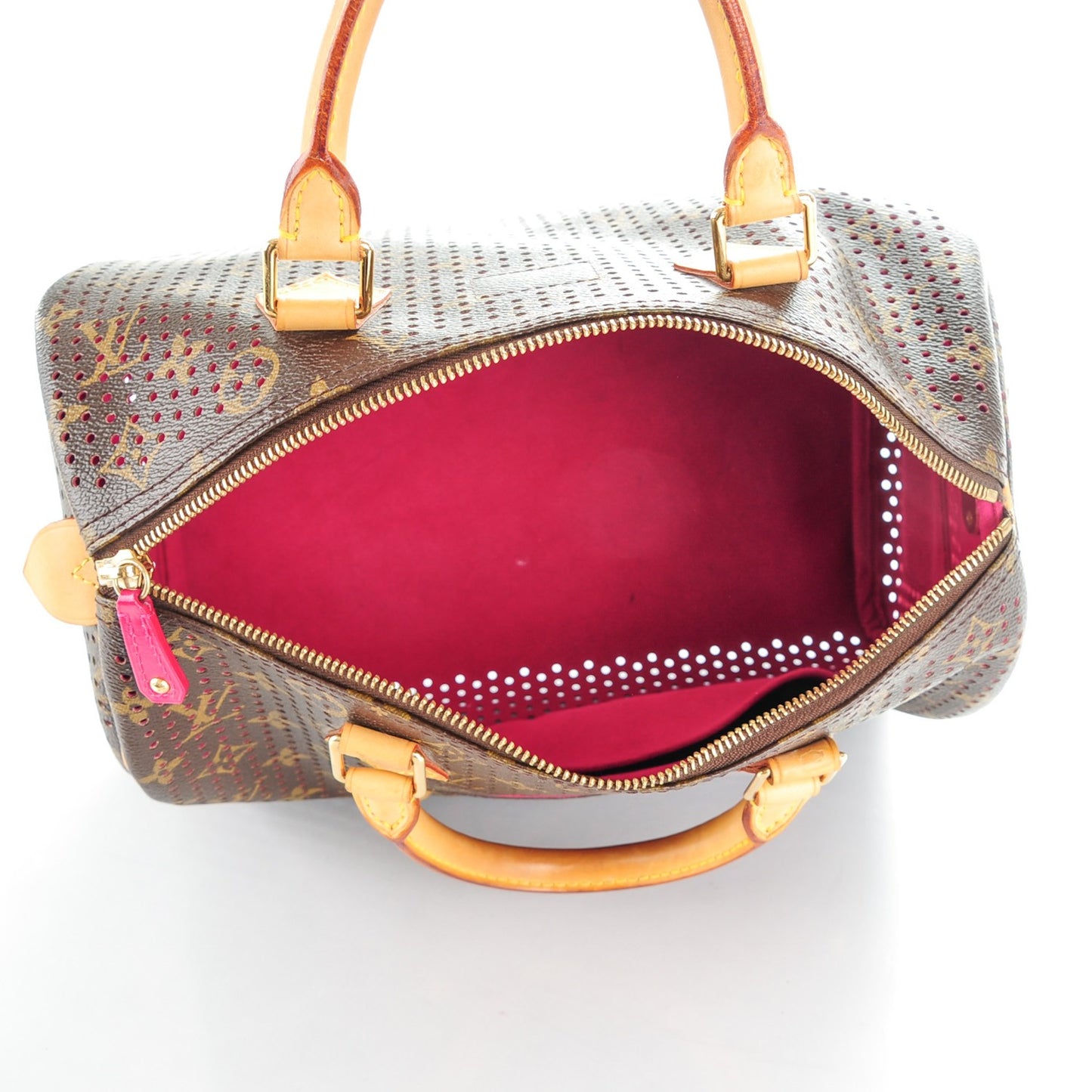 Monogram Perforated Speedy 30 Fuchsia