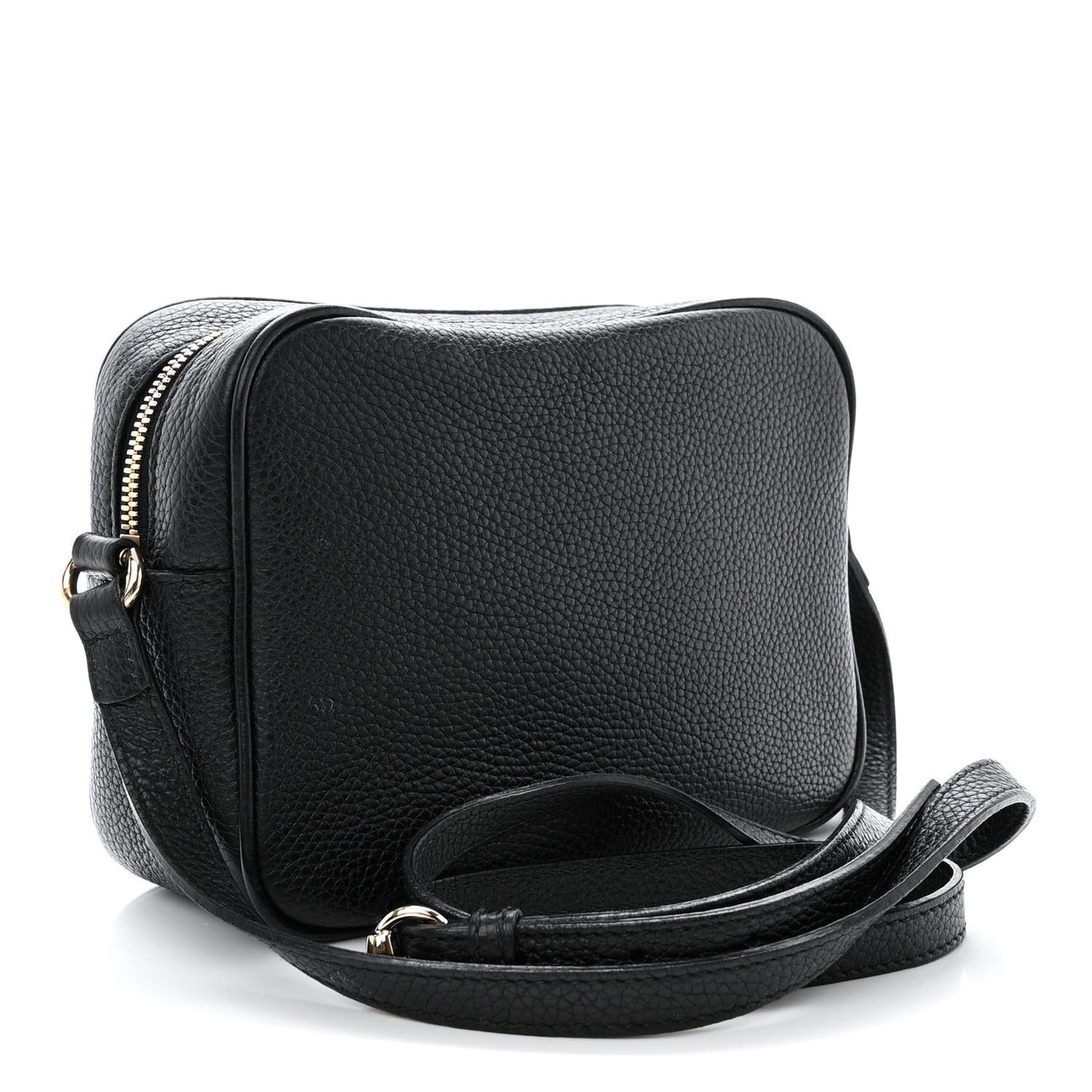 Pebbled Calfskin Small Soho Disco Bag Black