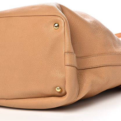 Prada Goatskin Drawstring Bucket Bag Miele 10 of 11