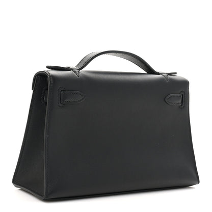 Hermes Swift Kelly Pochette Clutch Black 3 of 11