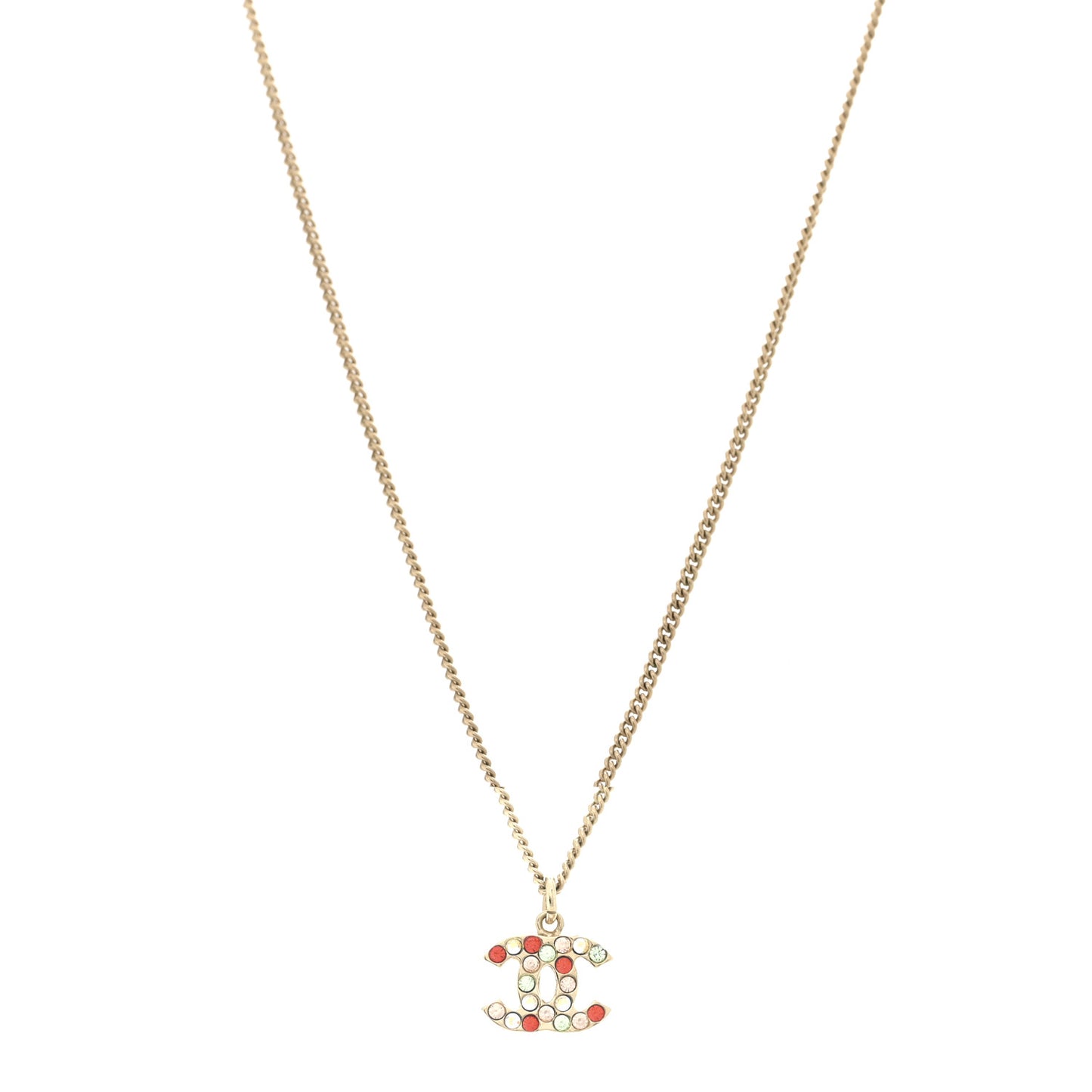 Crystal CC Necklace Gold Multicolor