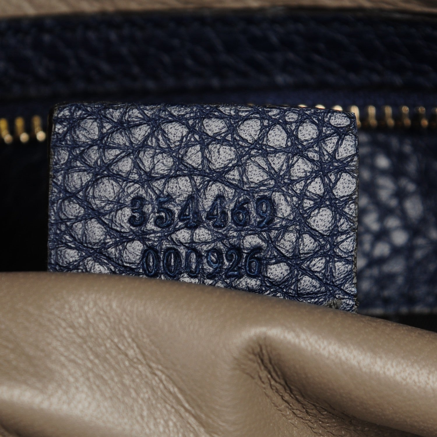 Gucci Pebbled Calfskin Large Lady Tassel Top Handle Bag Dark Blue 7 of 7