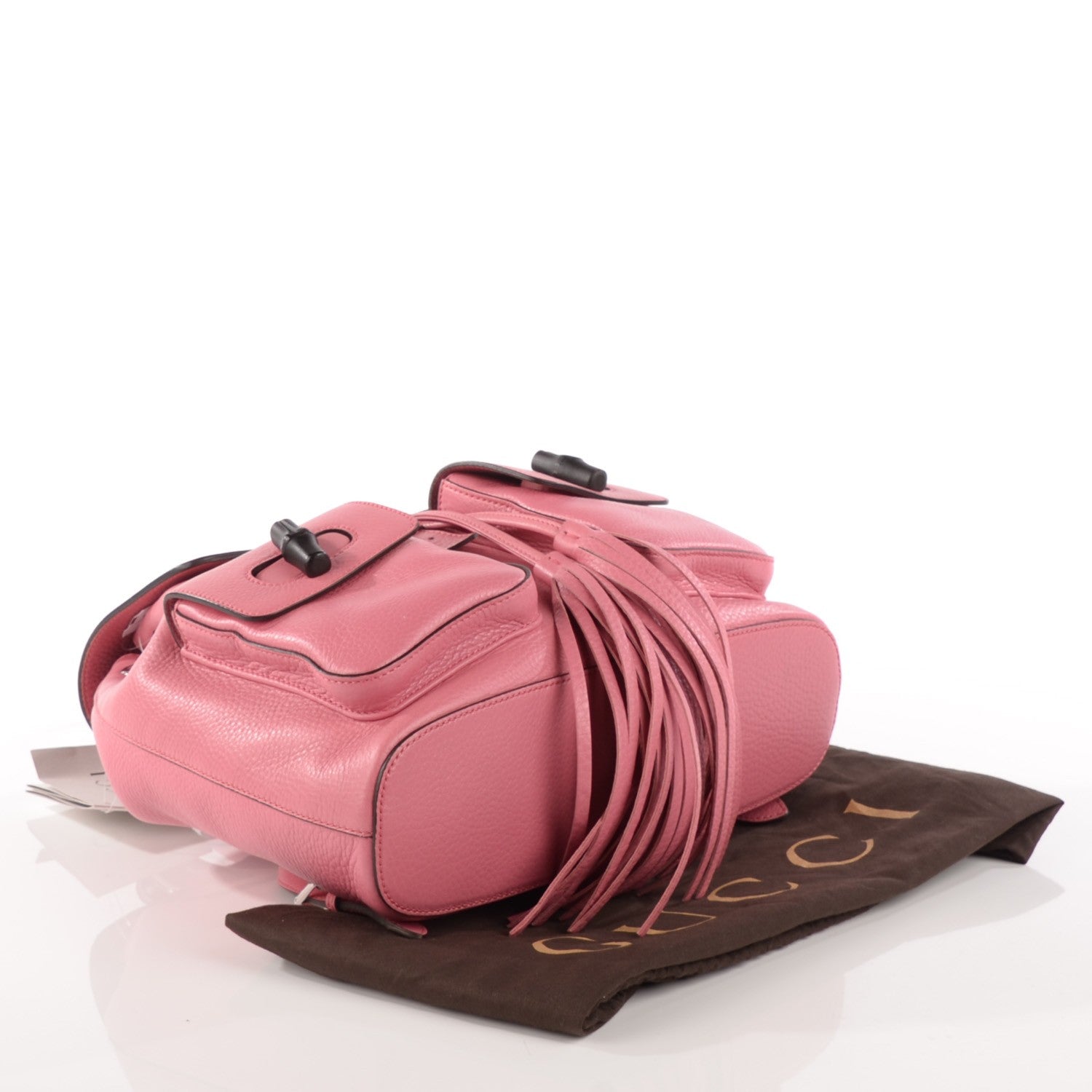Gucci Cellarius Calfskin Medium Bamboo Backpack Glossy Pink 4 of 7