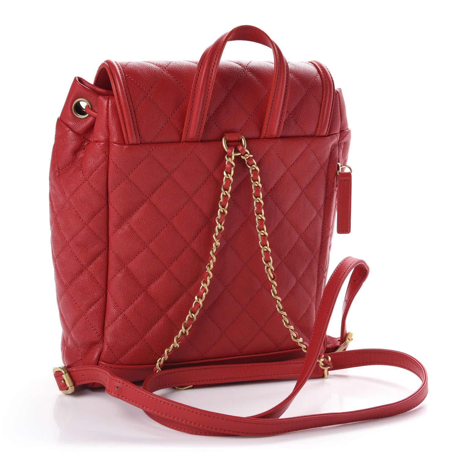 Chanel Caviar Quilted Filigree Backpack Red 2 of 9