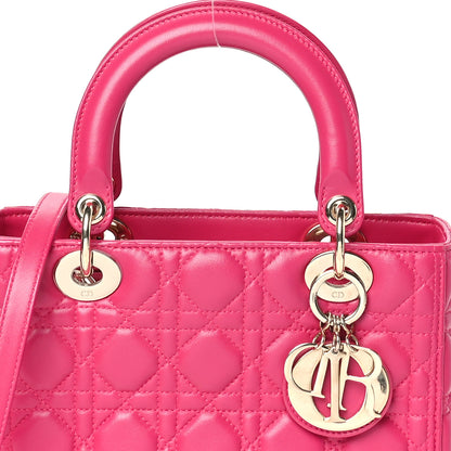 Christian Dior Lambskin Cannage Medium Lady Dior Pink 8 of 10