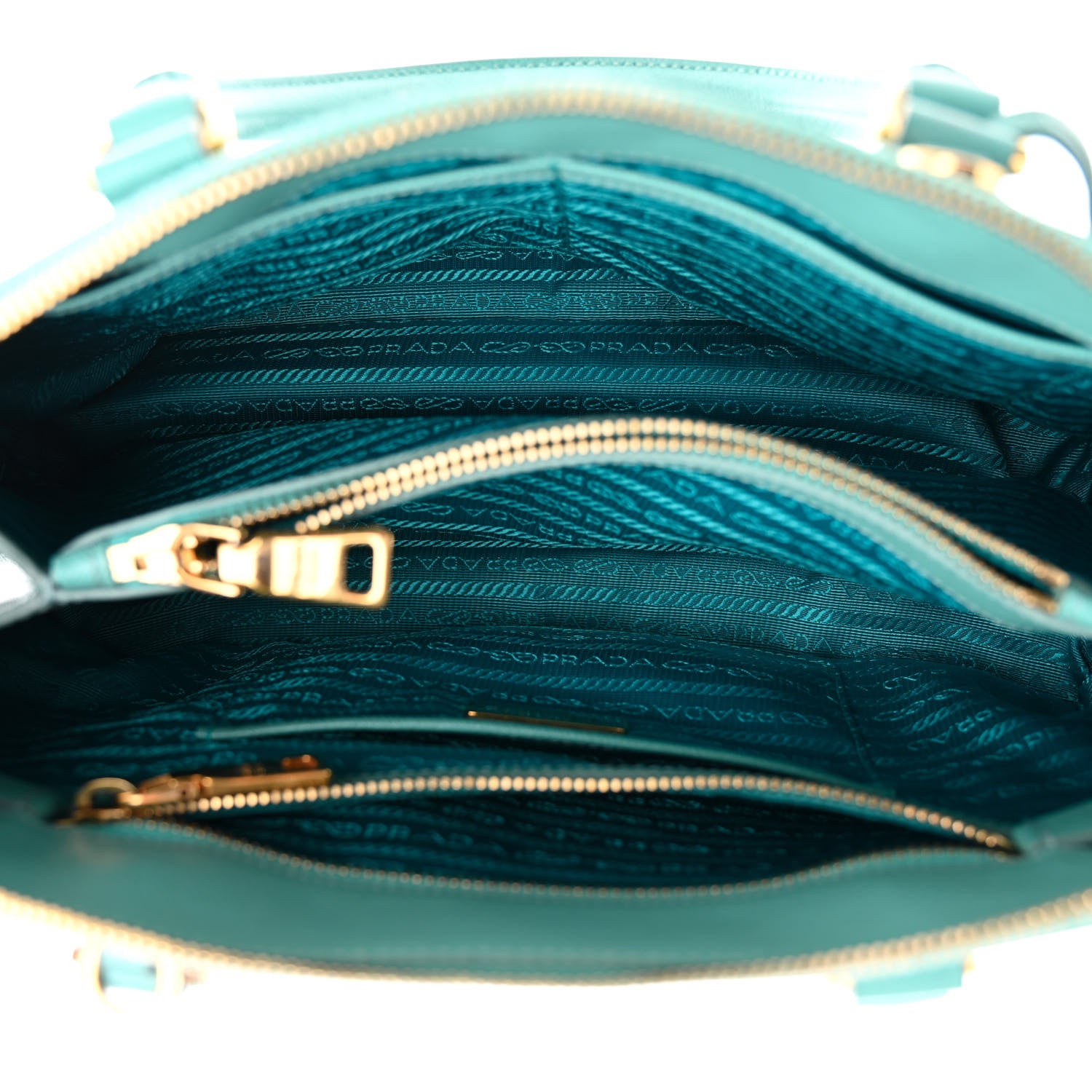 Prada Saffiano Lux Medium Open Promenade Tote Turquoise 5 of 11