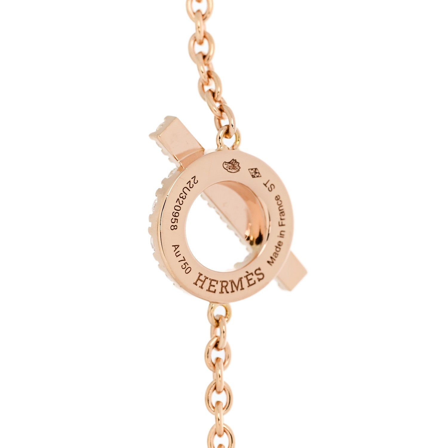 Hermes 18K Rose Gold Diamond Finesse Bracelet ST 3 of 3