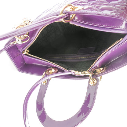 Christian Dior Patent Cannage Large Lady Dior Violet Purple 5 of 7