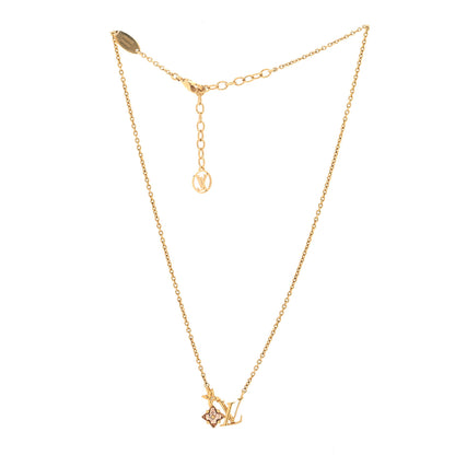 Louis Vuitton Crystal Loulougram Necklace Gold 3 of 7