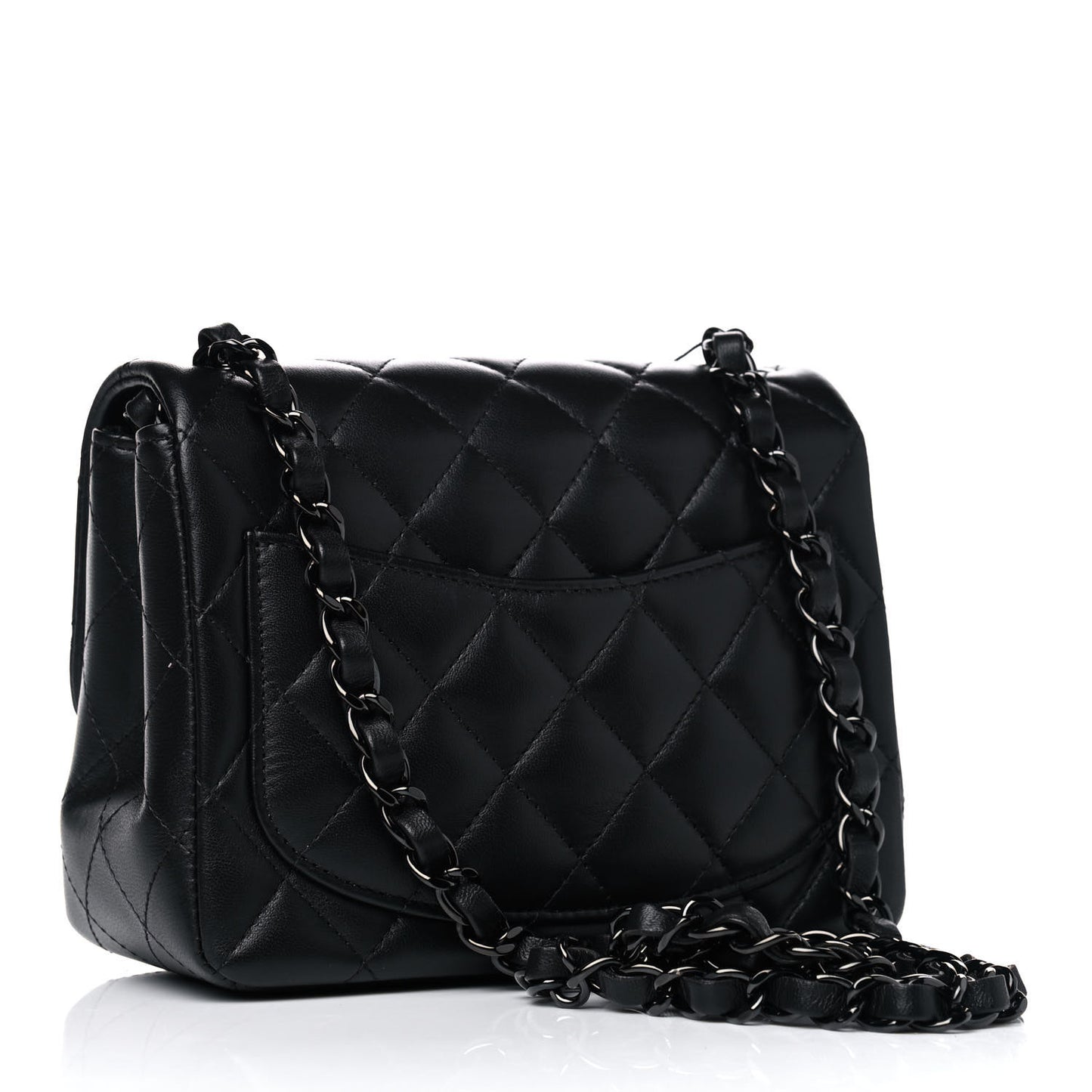Lambskin Quilted Mini Square Flap So Black