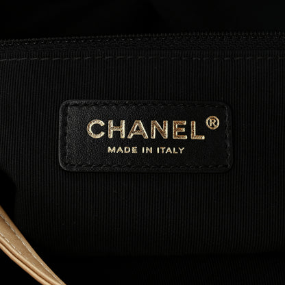 Chanel Calfskin Stitched Small Shopping Tote Dark Beige 6 of 11