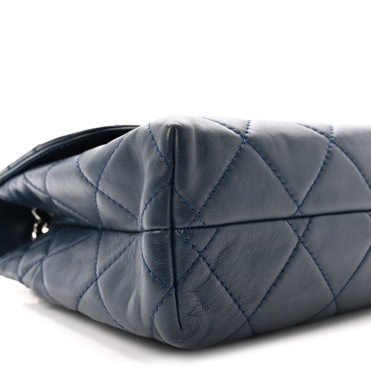 Calfskin Quilted In the Business Flap Dark Navy Blue