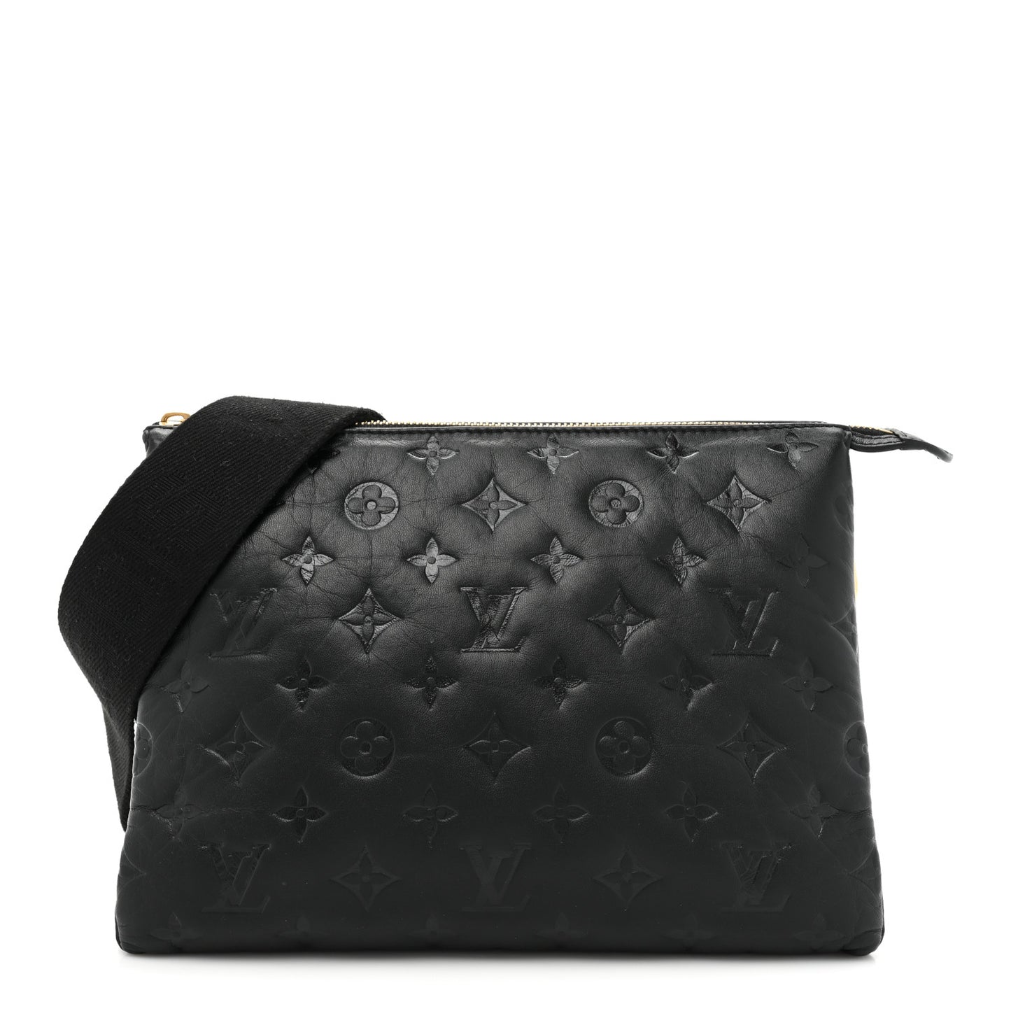 Lambskin Embossed Monogram Coussin PM Black