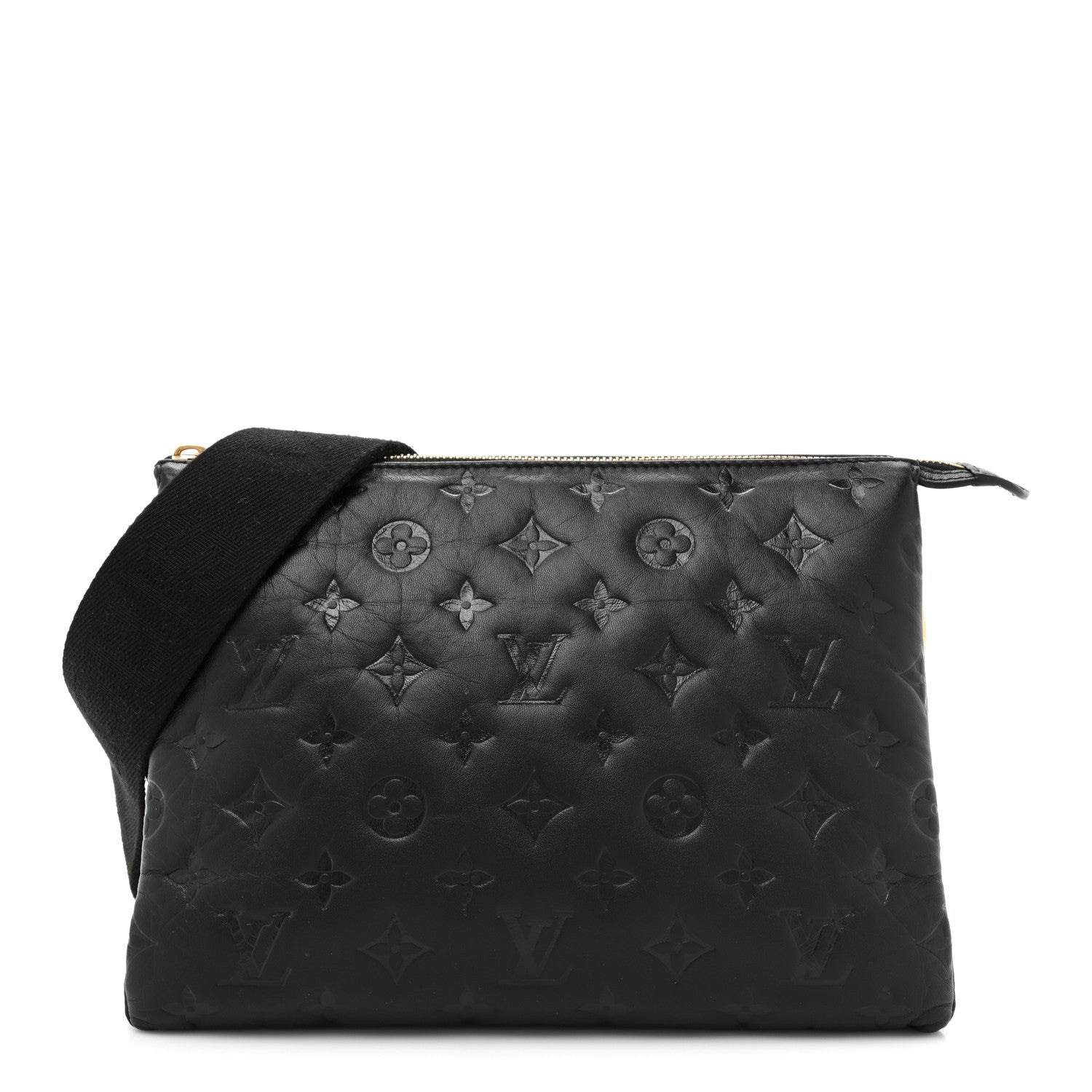 Louis Vuitton Lambskin Embossed Monogram Coussin PM Black 1 of 14