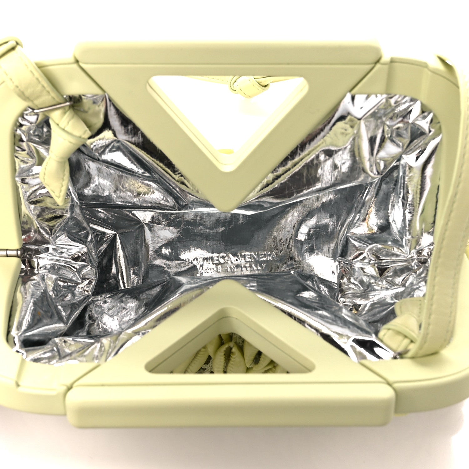 Bottega Veneta Crochet Seashell Embellished The Point Triangle Bag Lemon 5 of 9