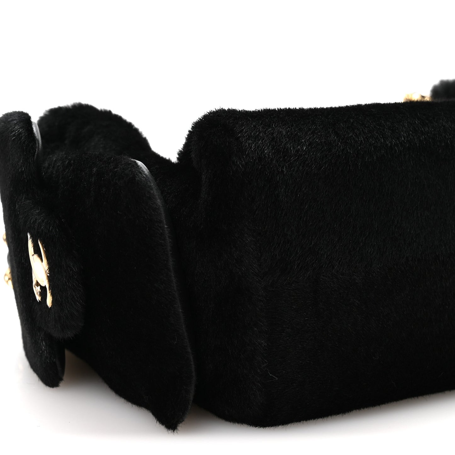 Pony Hair Mini Chanel 25 Handbag Black