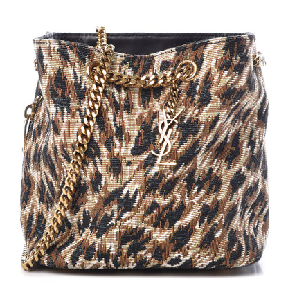 Saint Laurent Jaquard Leopard Baby Emmanuelle Bucket Bag 1 of 9