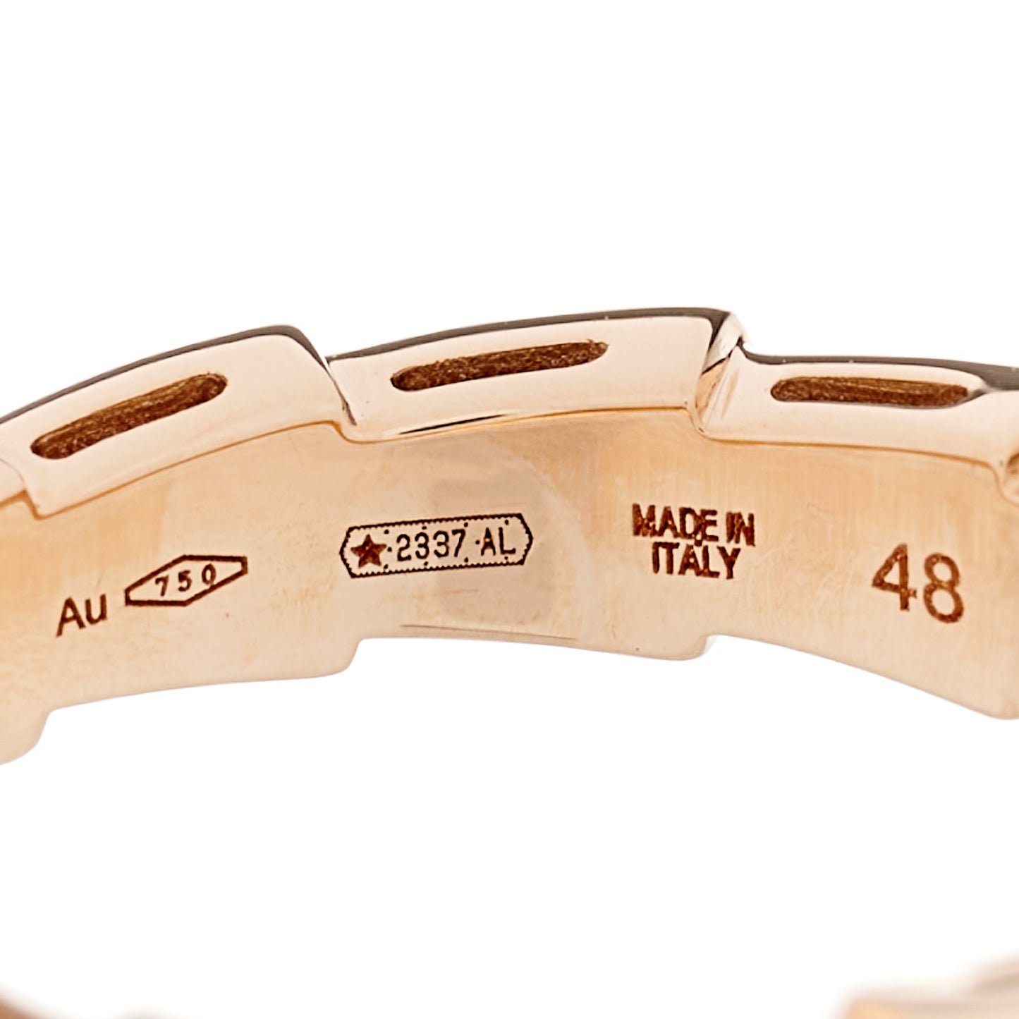 18K Rose Gold Serpenti Viper Band Ring 48 4.5