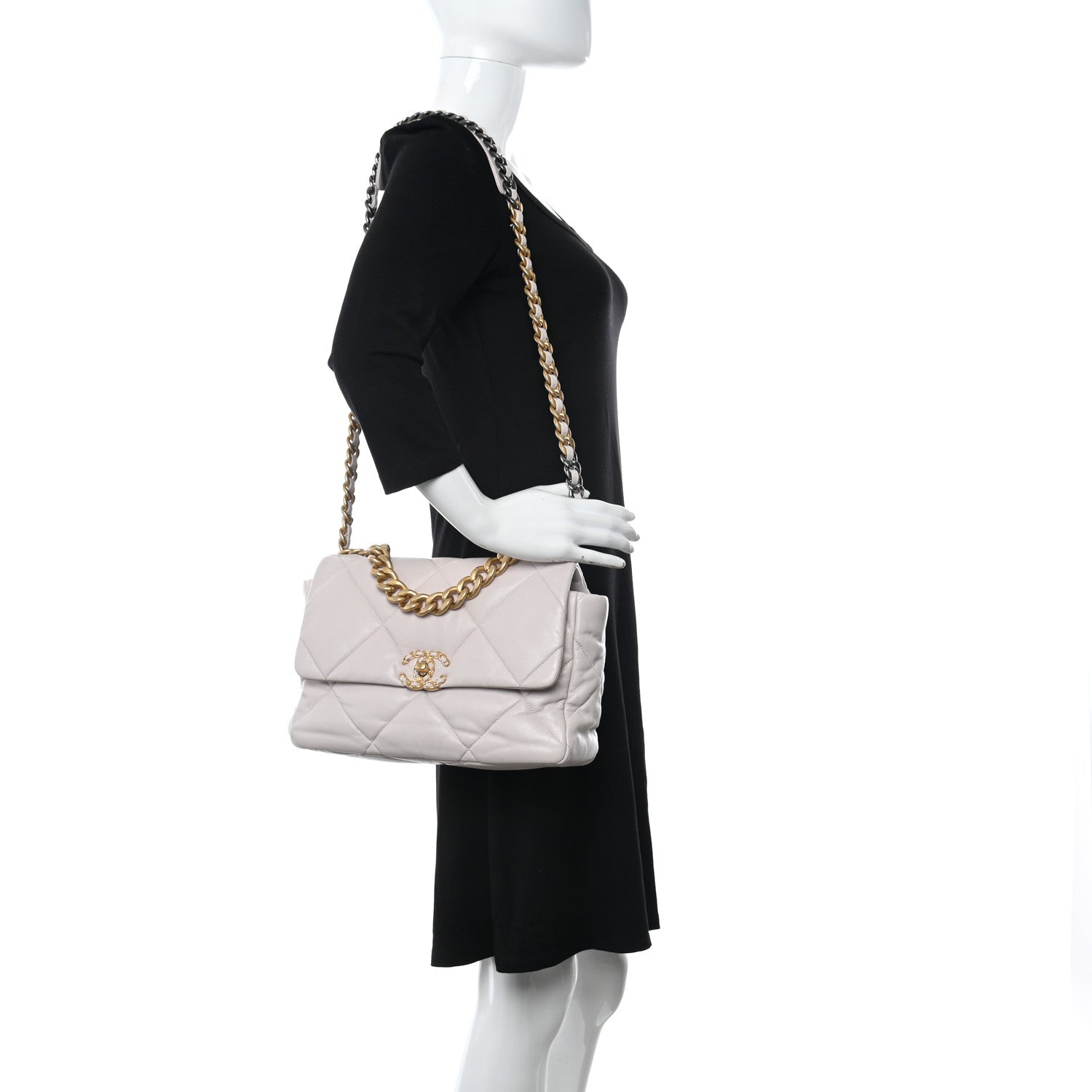 Chanel Lambskin Quilted Large Chanel 19 Flap Light Purple 2 of 11